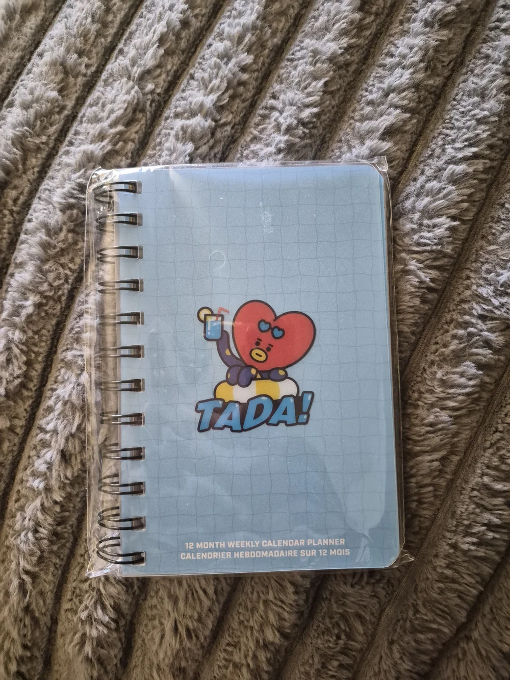 Blue Spiral Notebook with Red Heart Character
